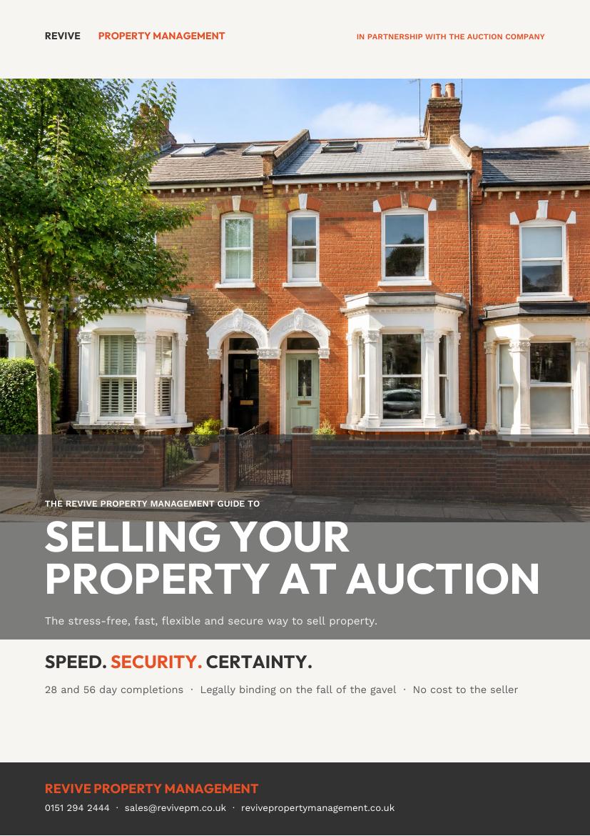 Cover of the Revive guide to selling your property at auction